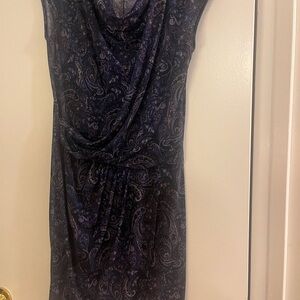 Michael Kors Navy Paisley Midi Dress